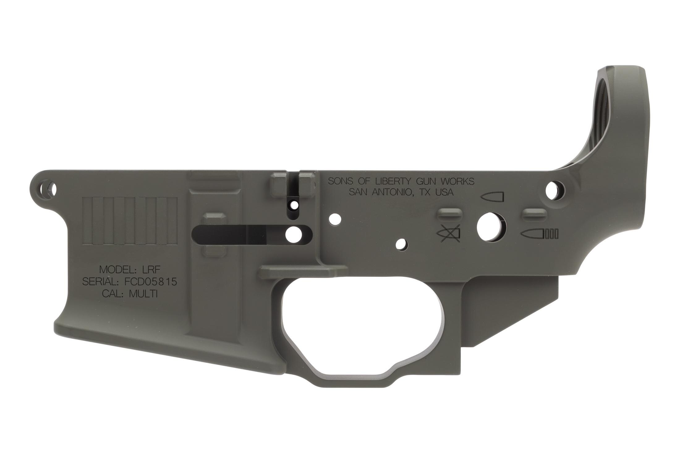 Sons of Liberty Gun Works Sons of Liberty Gun Works / Forward Controls Design Billet Ambi AR-15 Lower Receiver - OD Cerakote - view 3